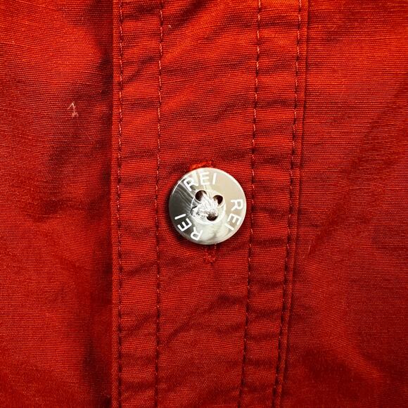 REI Men's Shirt Button Down UPF Hiking Fishing Rust Size Medium Gorpcore Outdoor - Picture 9 of 16